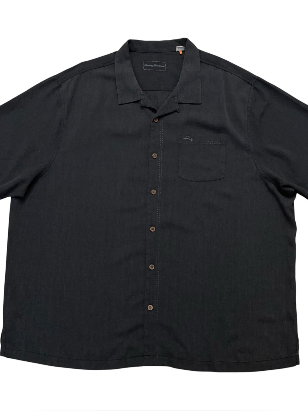Tommy Bahama Shirt Mens 3XB Island Zone Short Sleeve Hawaiian Silk Charcoal Gray